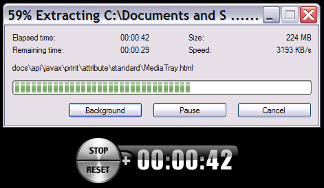 7-Zip Unzip Timing