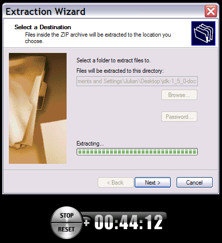 Windows Unzip Timing